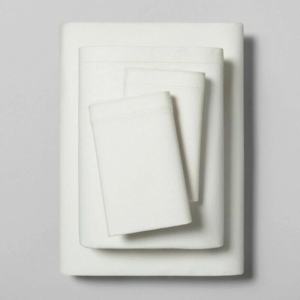 NWT Linen Blend with Hem Stitch Full size Sheet Set - Hearth and Hand